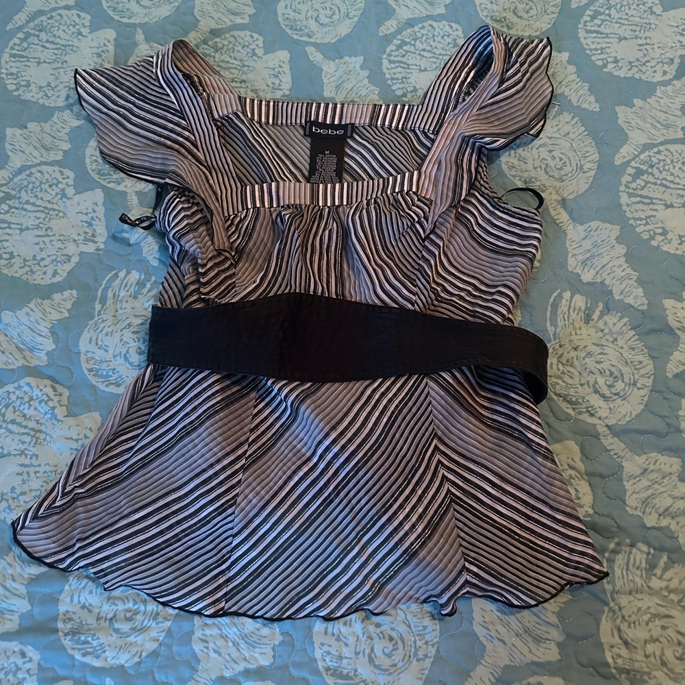 BEBE Striped Top